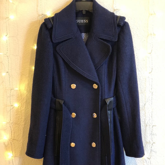GUESS Military Wool Blend Coat - Picture 7 of 8